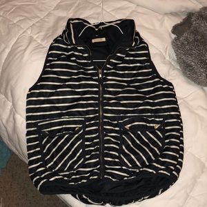 dark navy and white striped vest